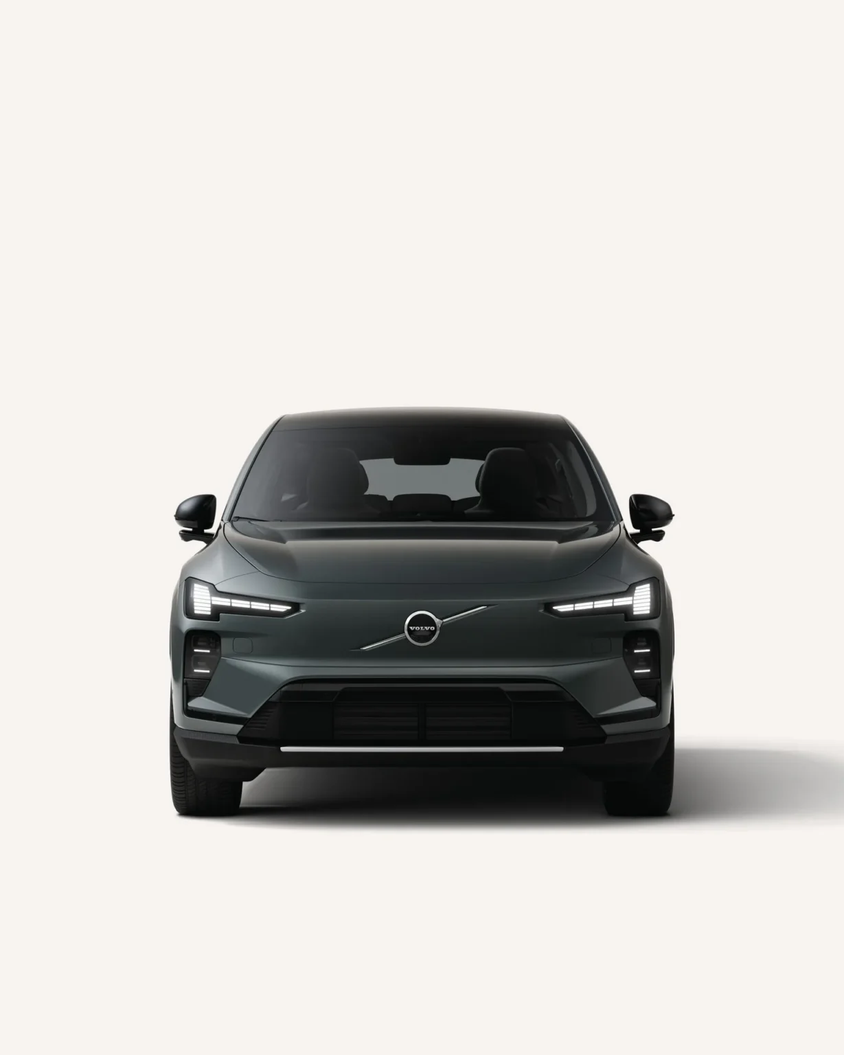 Front view of a Volvo EX60 in a white studio
