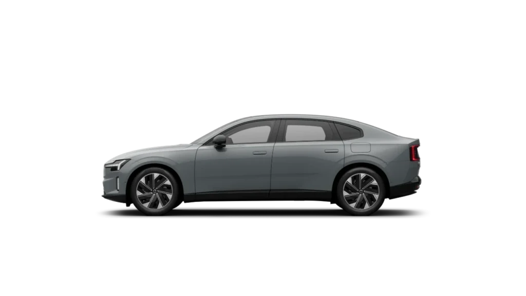 Side view of the Volvo ES90 in grey
