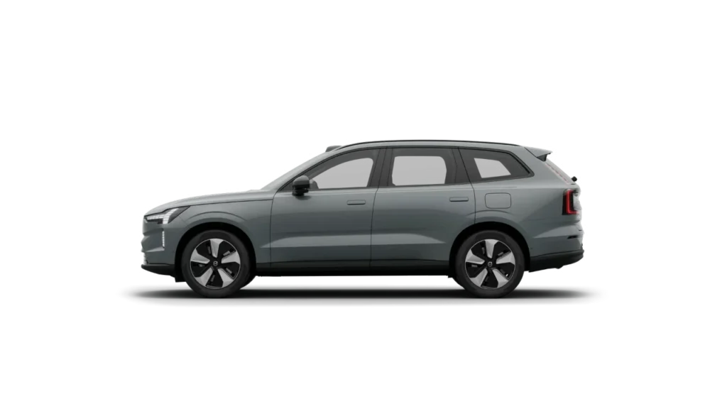 Side view of the Volvo EX90 in grey