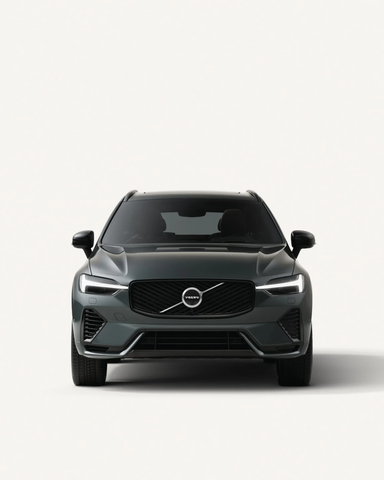 Volvo XC60 Plug-in Hybrid from the front in a white studio